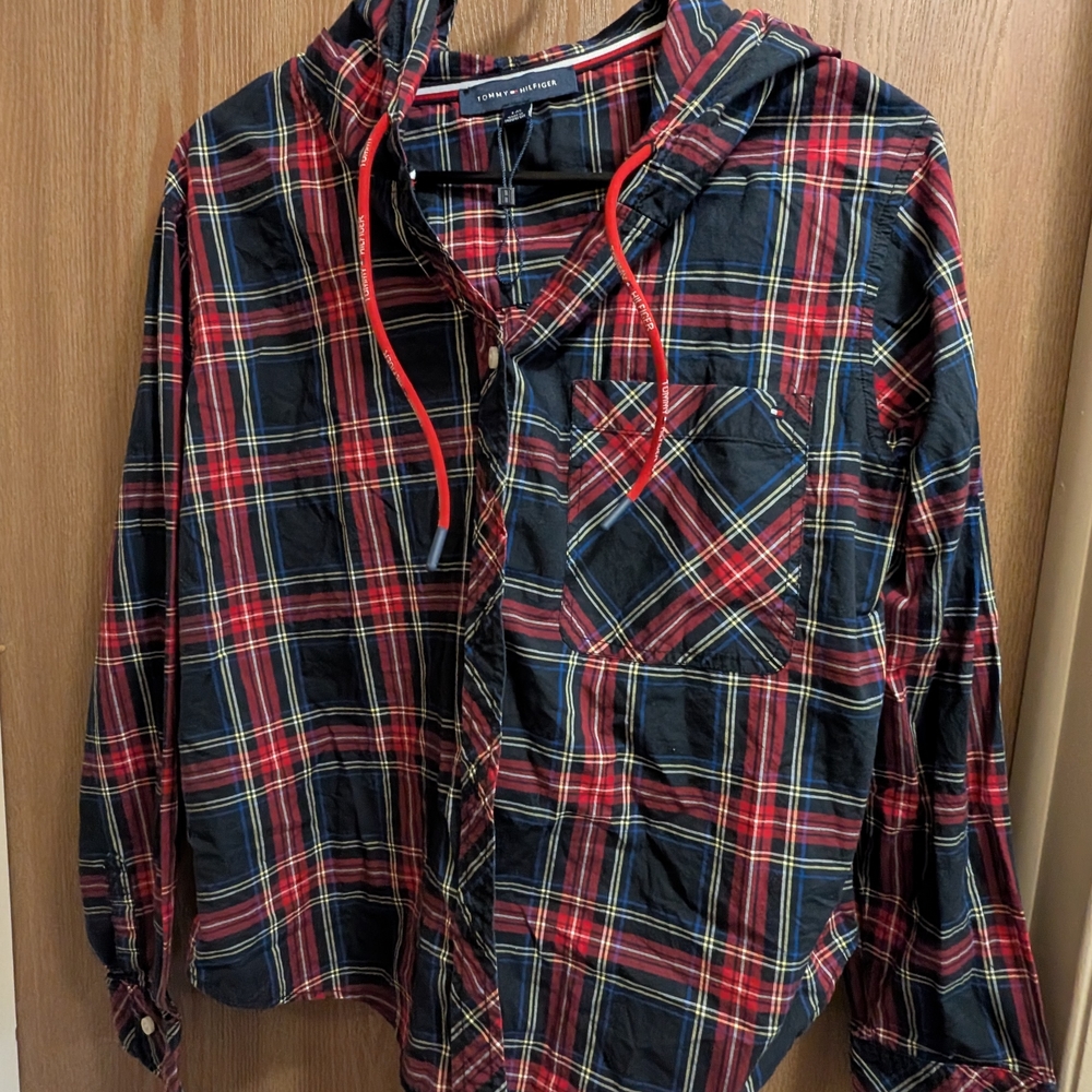 Tommy Hilfiger Red and Blue Plaid Shirt